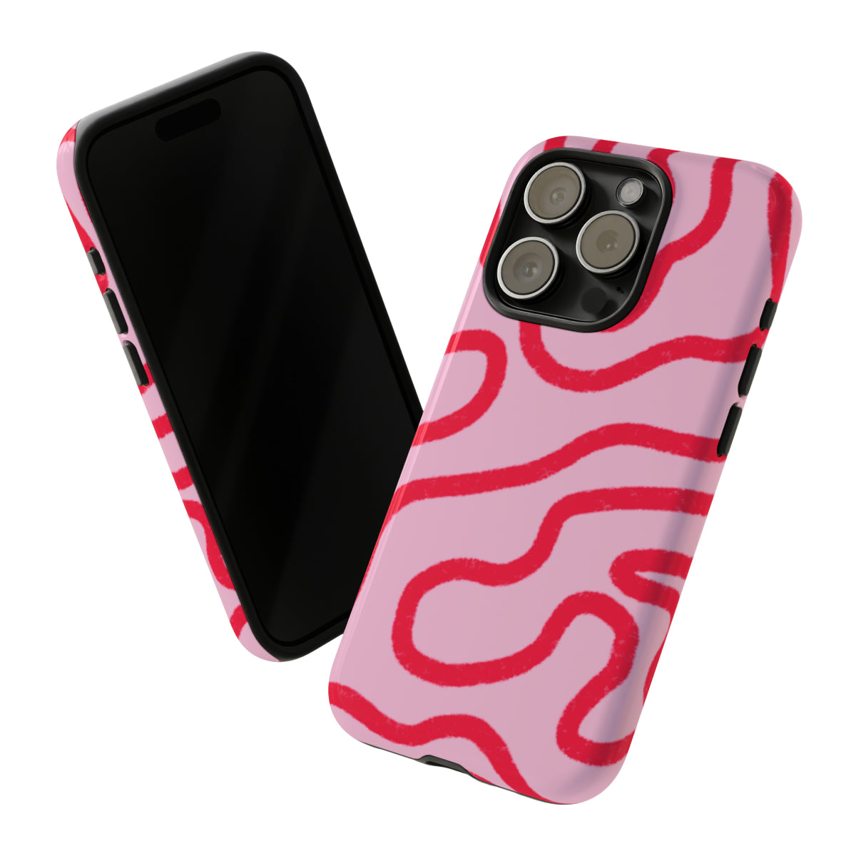 Red and Pink Wavy Phone Case