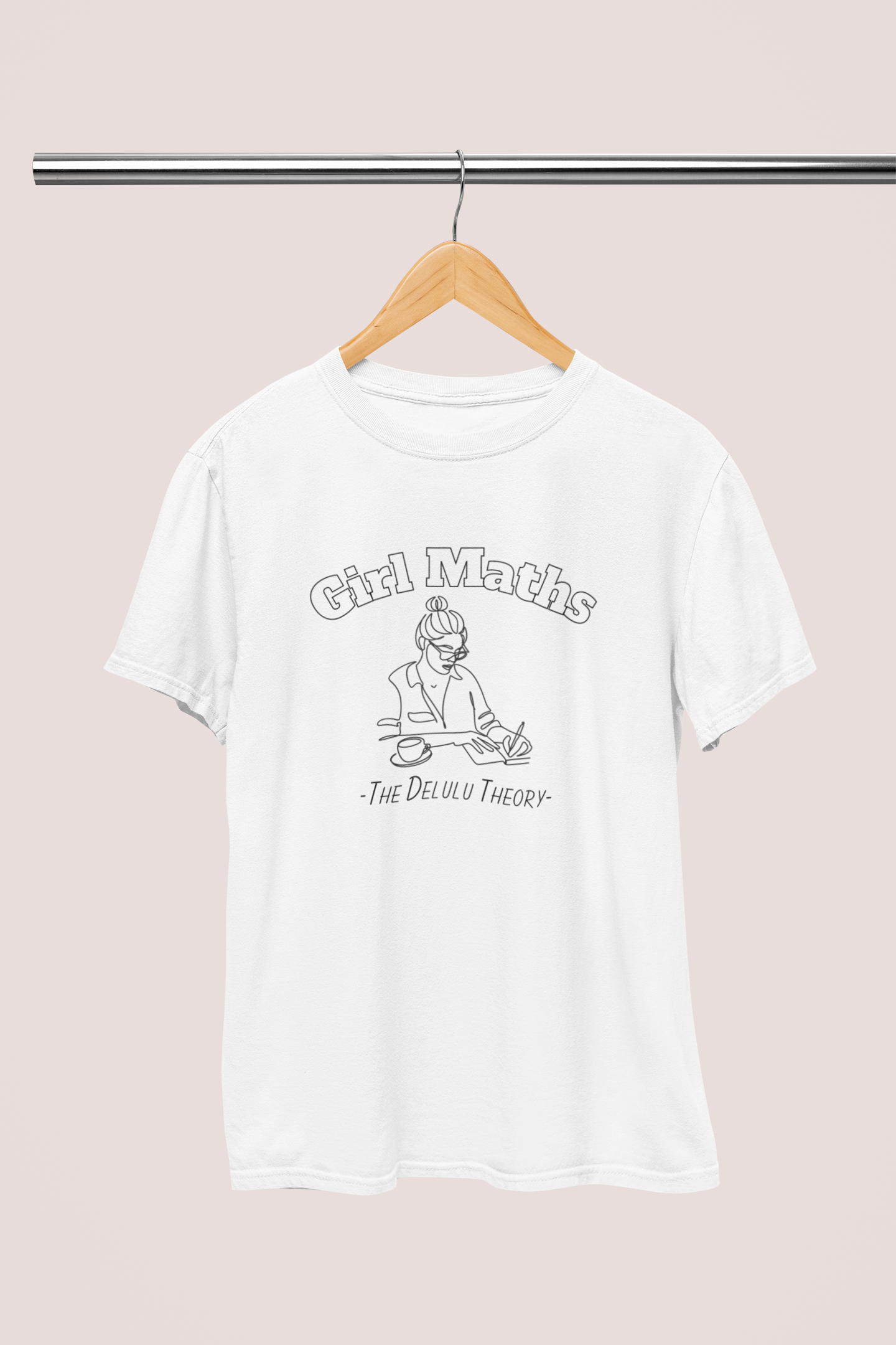 Delulu Girl Maths White T-shirt