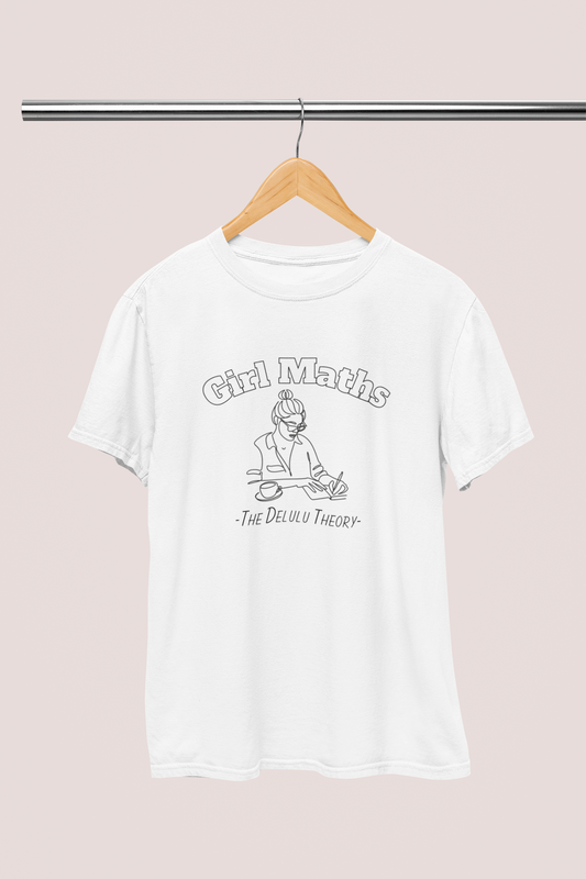 Delulu Girl Maths White T-shirt