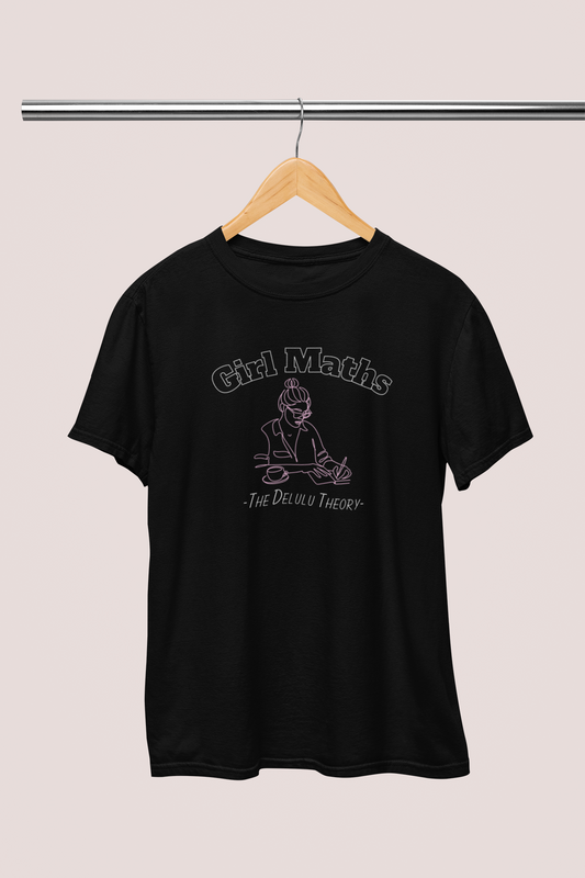 Delulu Girl Maths Black T-shirt