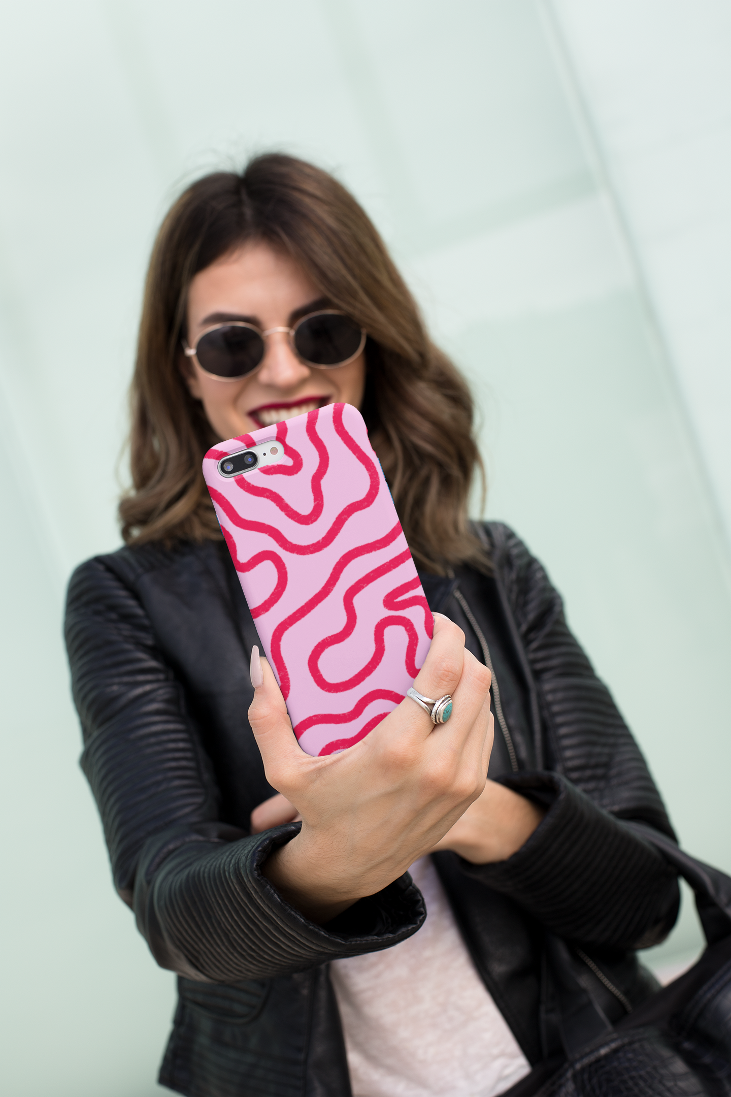 Red and Pink Wavy Phone Case