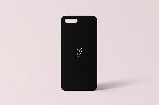 Black Minimalist Love Heart Phone Case