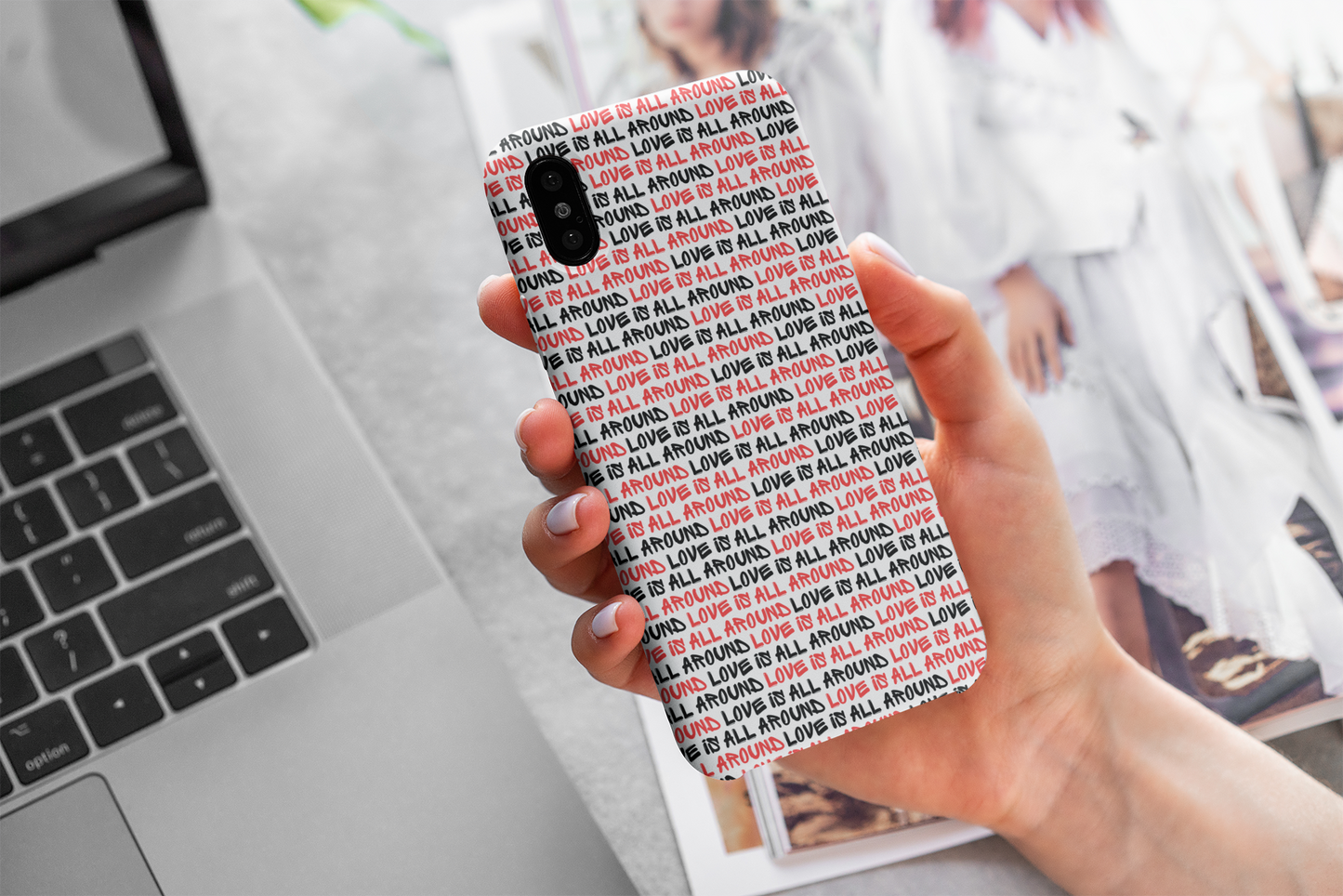 Graffiti 'Love is all around' Phone Case