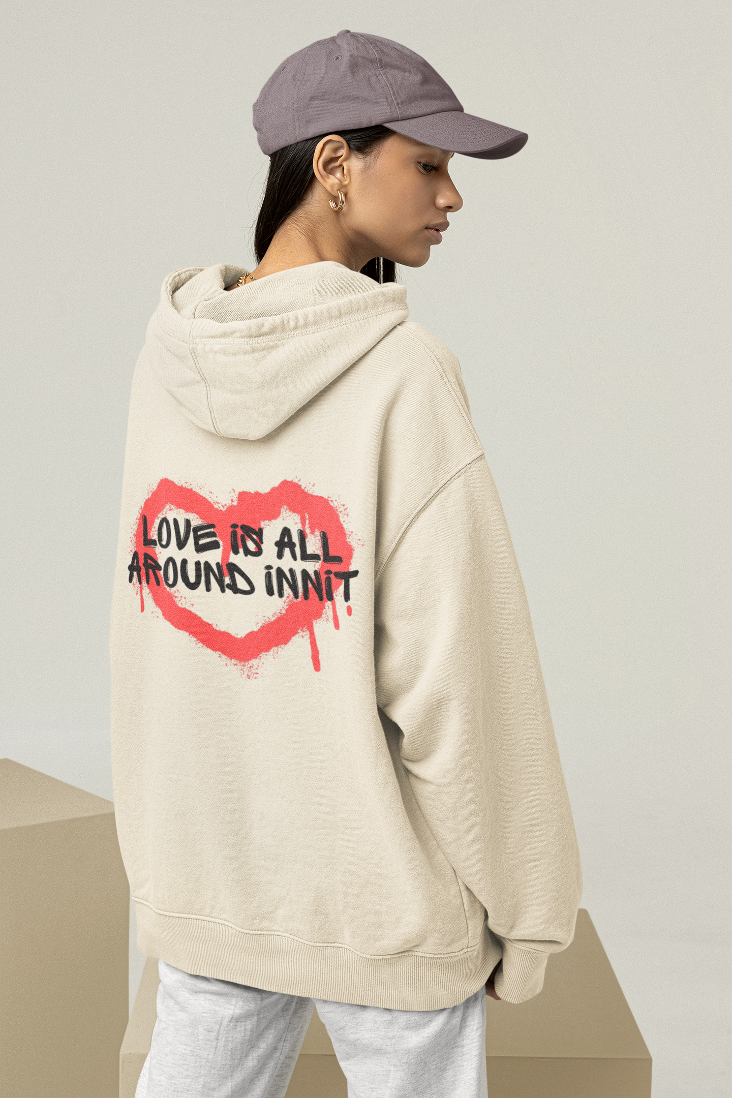 'Love is all around init' Graffiti Hoodie