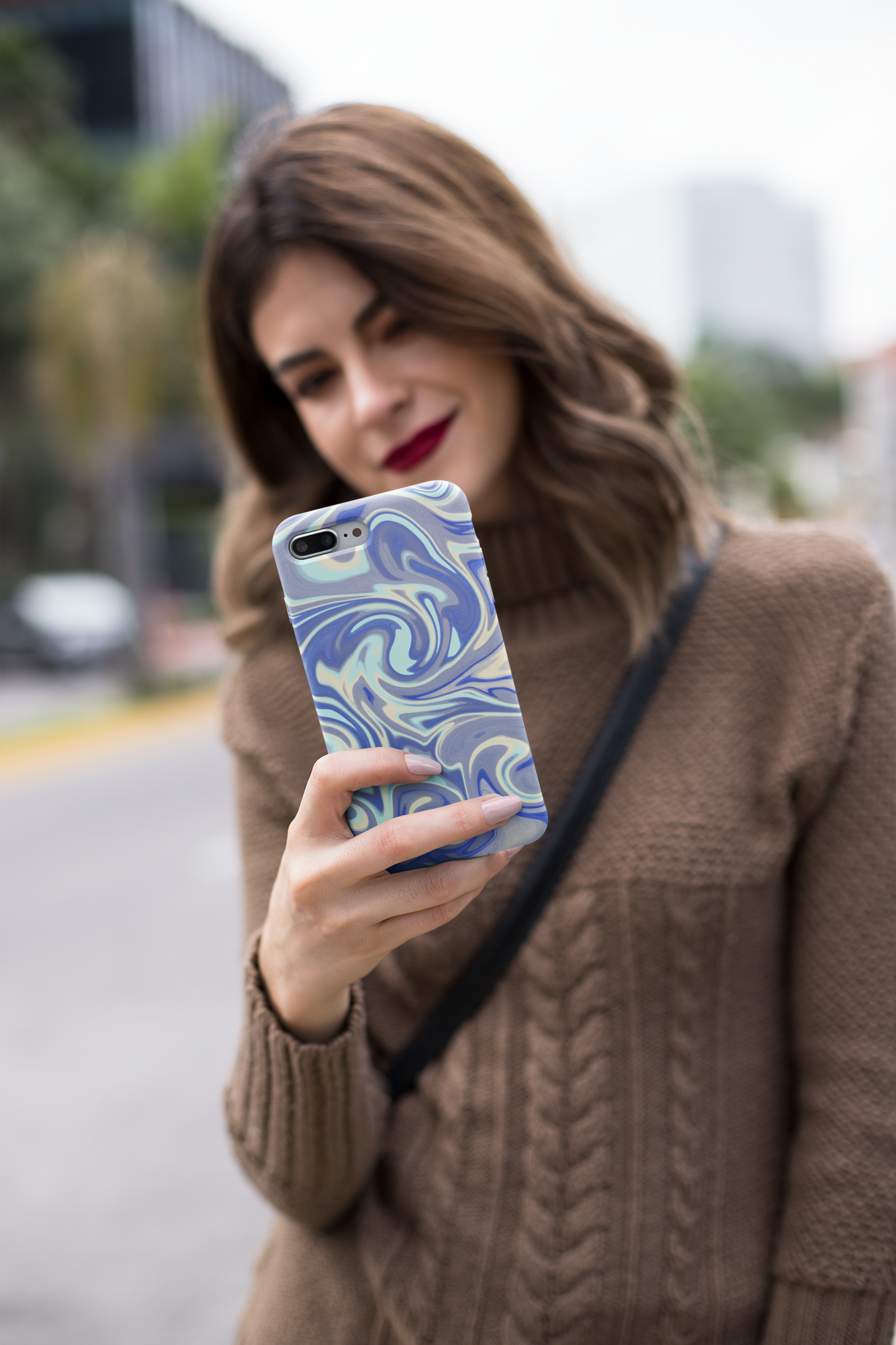 Blue Abstract Lines Phone Case