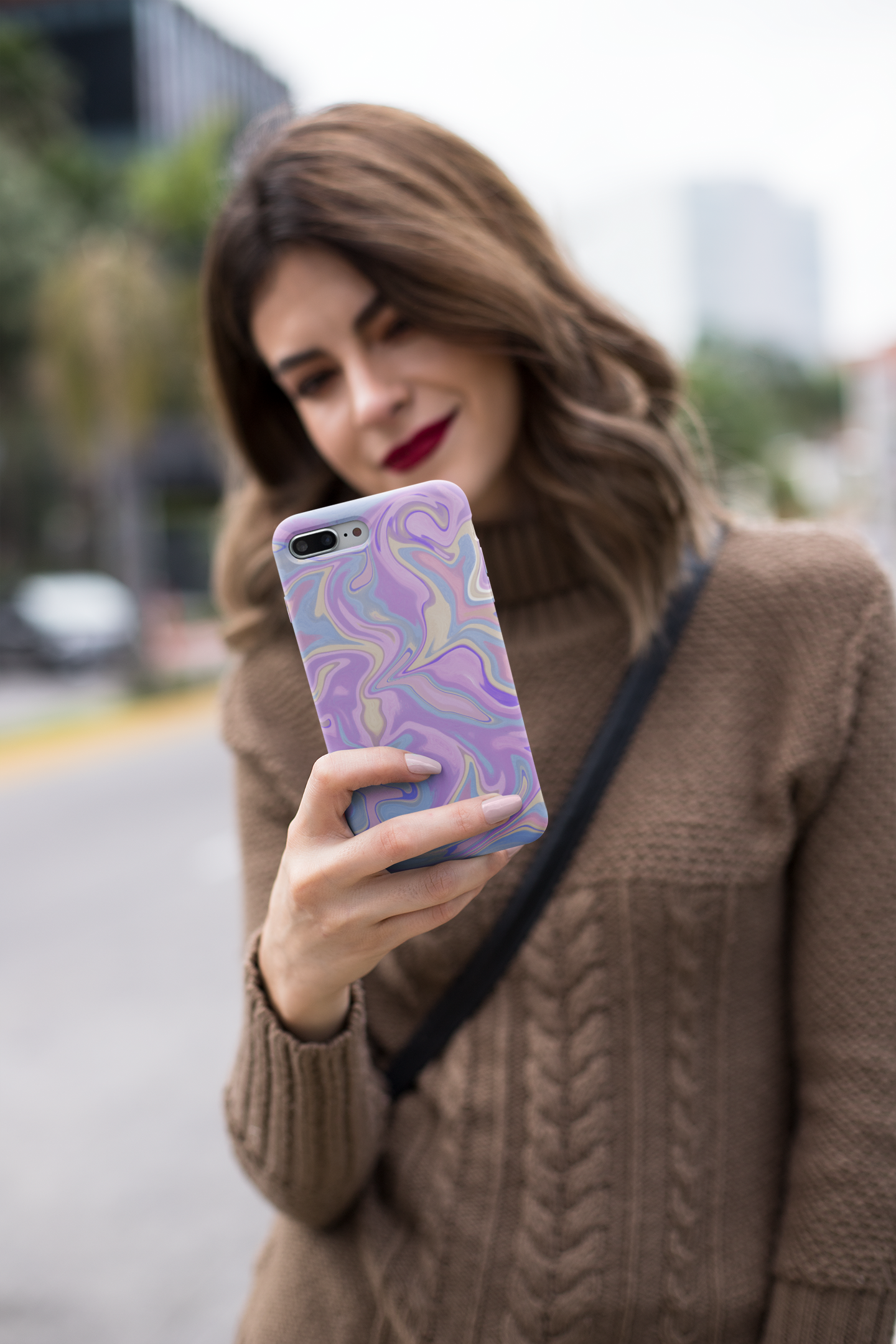 Purple Abstract Lines Phone Case