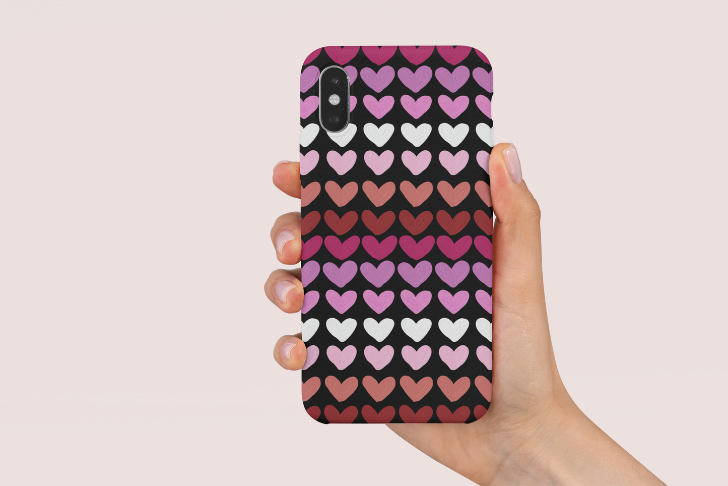 Multi-coloured Love Hearts Phone Case