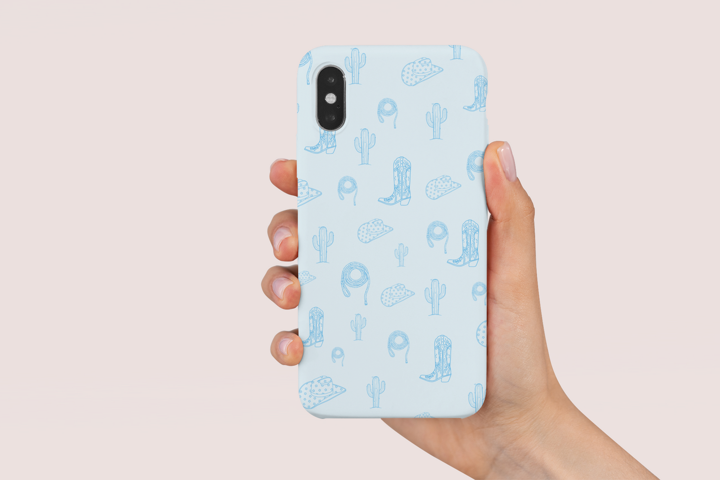 Blue Cowgirl Prints Phone Case