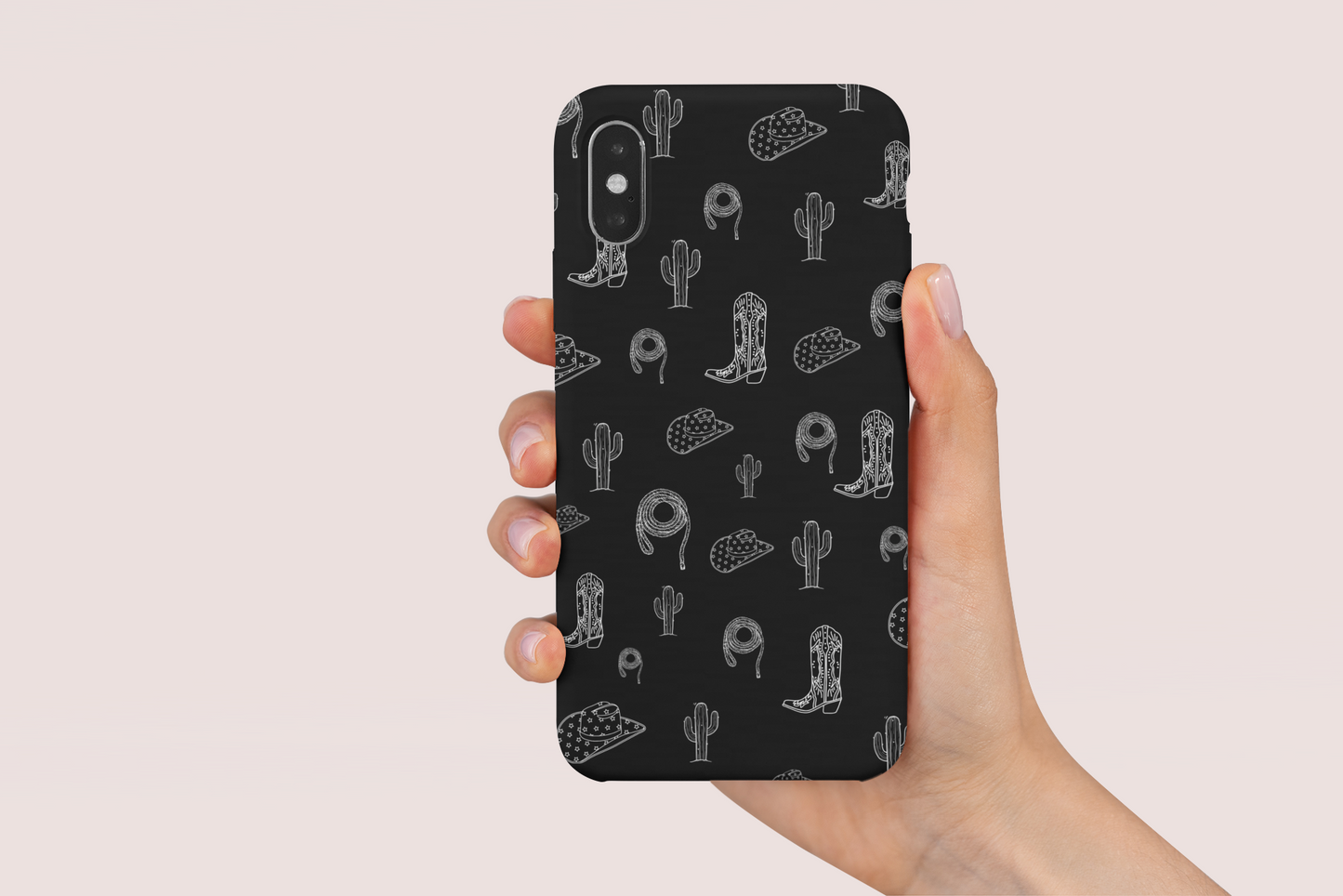 Black Cowgirl Prints Phone Case