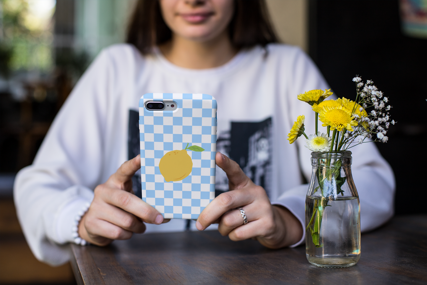 Lemon Picnic Blue Phone Case