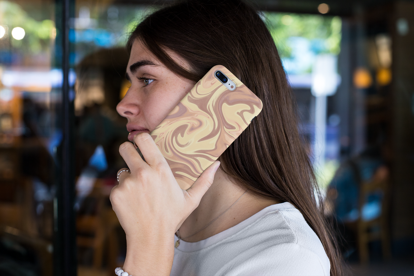 Caramel Abstract Lines Phone Case